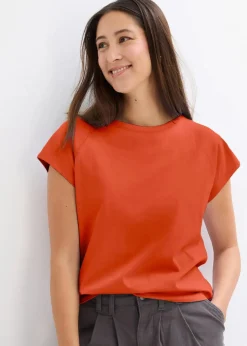 bonprix Nachhaltigere Materialien|Shirts & Tops^T-Shirt aus reiner Bio-Baumwolle lavaorange