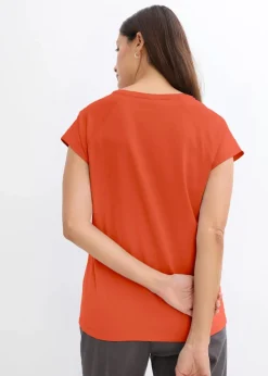 bonprix Nachhaltigere Materialien|Shirts & Tops^T-Shirt aus reiner Bio-Baumwolle lavaorange