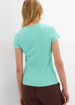 bonprix Nachhaltigere Materialien|Shirts & Tops^T-Shirt aus reiner Bio-Baumwolle mentholblau