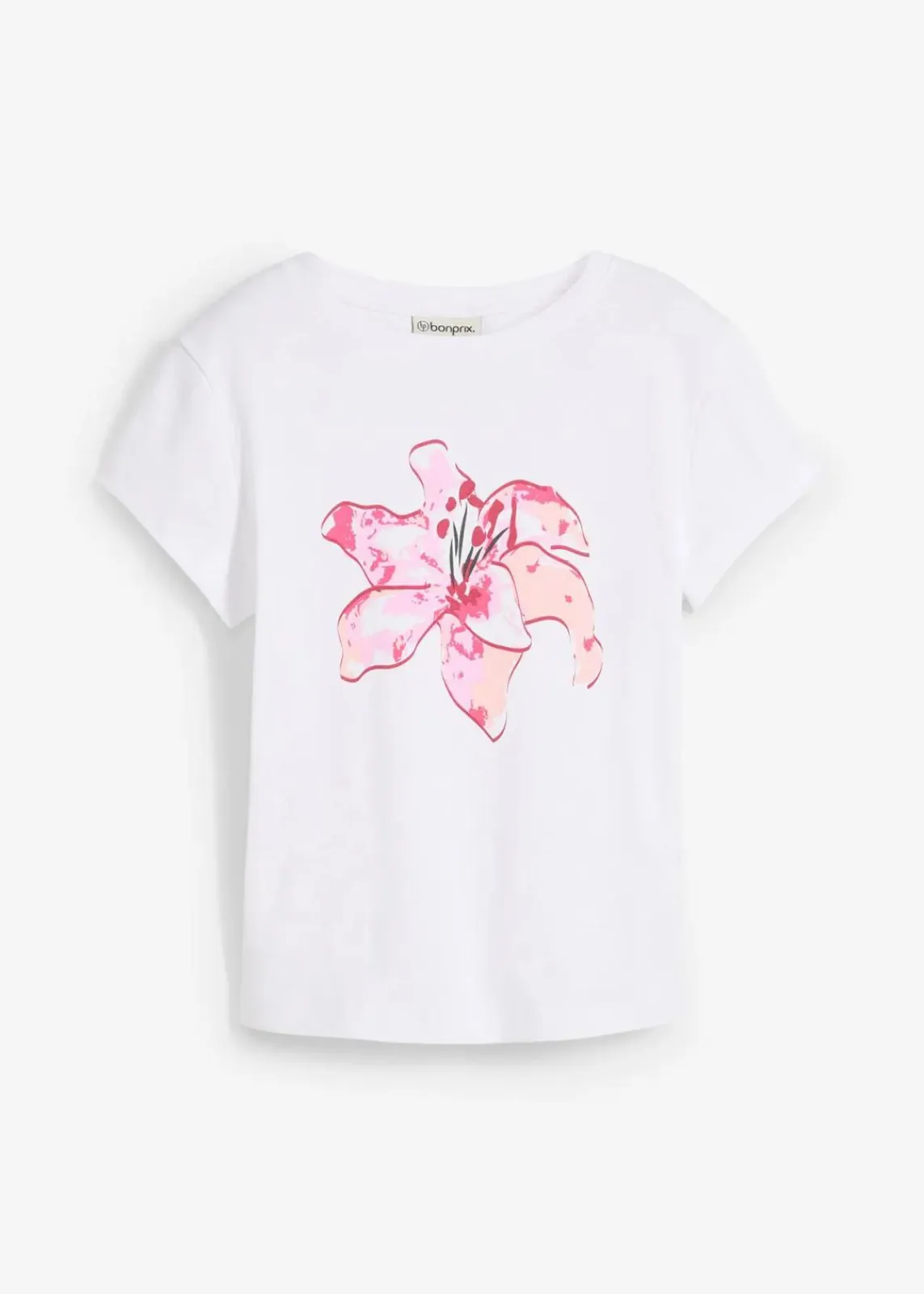 bonprix Shirts & Tops|Nachhaltigere Materialien^T-Shirt aus reiner Bio-Baumwolle weiß/kristallrosa bedruckt