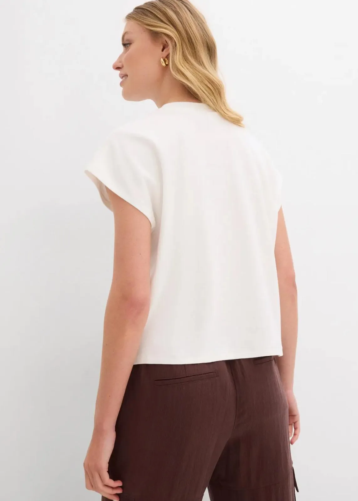 bonprix Shirts & Tops|Nachhaltigere Materialien^T-Shirt aus reiner Bio-Baumwolle wollweiß