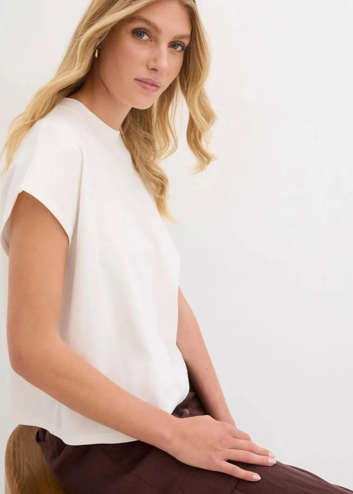 bonprix Shirts & Tops|Nachhaltigere Materialien^T-Shirt aus reiner Bio-Baumwolle wollweiß