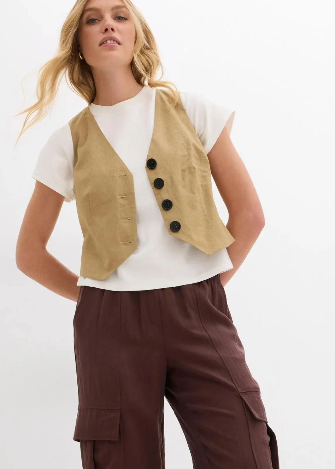 bonprix Shirts & Tops|Nachhaltigere Materialien^T-Shirt aus reiner Bio-Baumwolle wollweiß