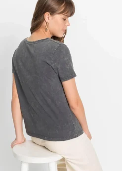 bonprix Shirts & Tops|Nachhaltigere Materialien^T-Shirt aus reiner Bio-Baumwolle grau bedruckt