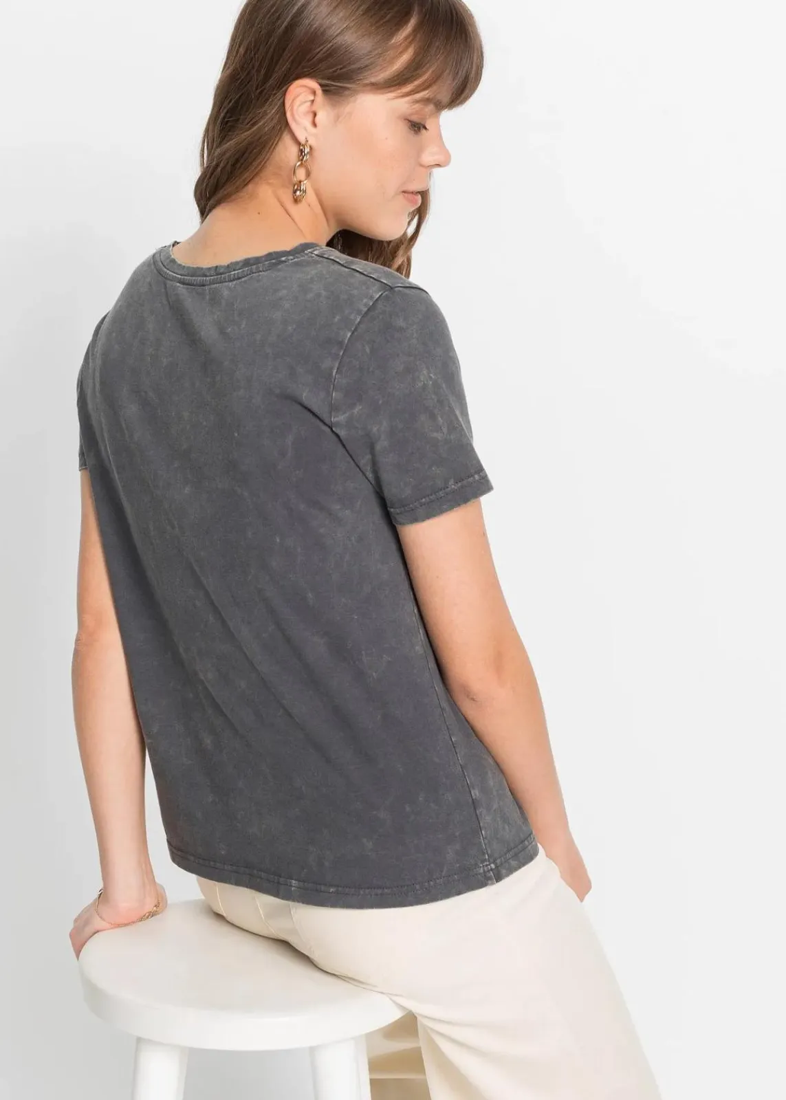 bonprix Shirts & Tops|Nachhaltigere Materialien^T-Shirt aus reiner Bio-Baumwolle grau bedruckt
