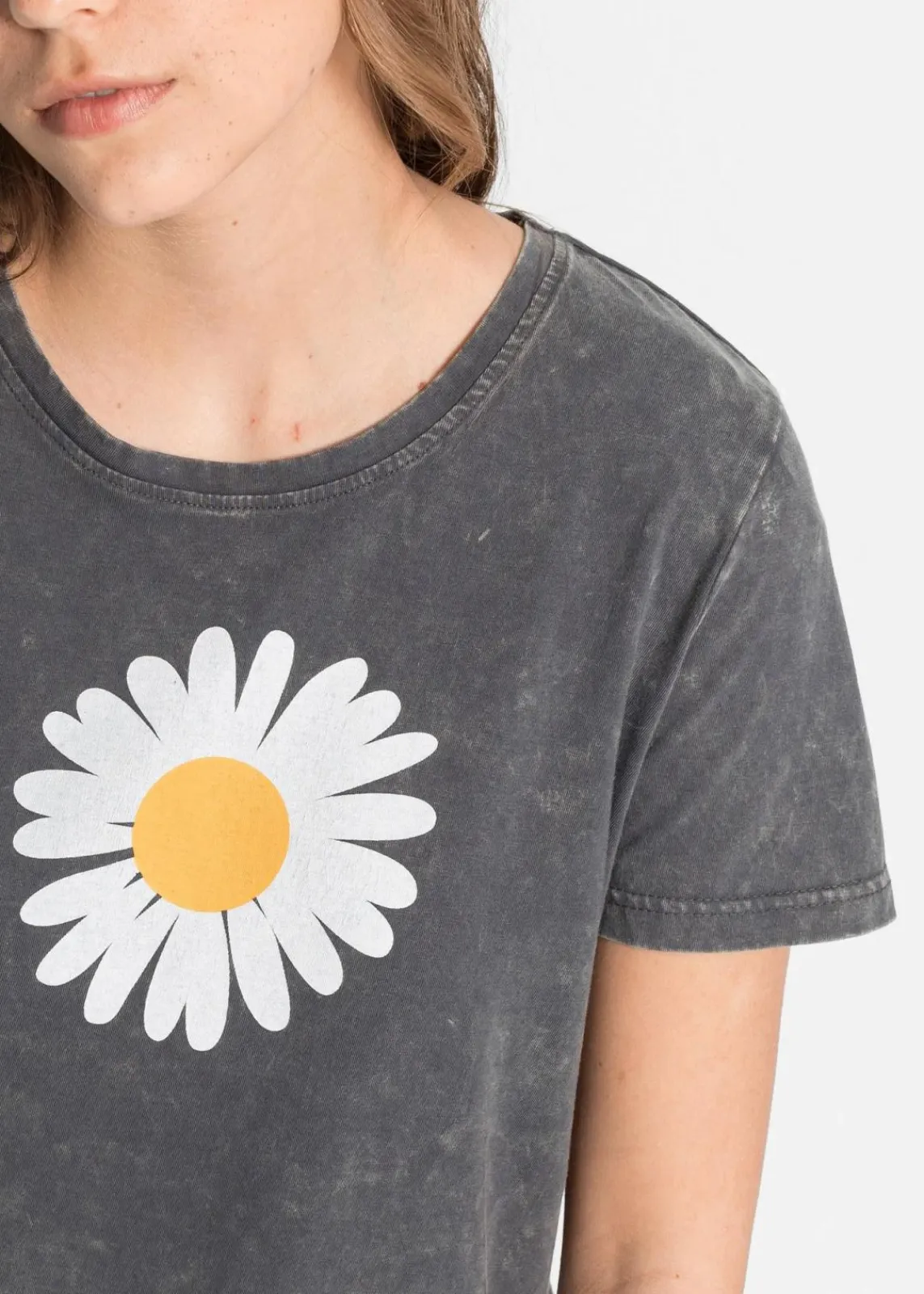 bonprix Shirts & Tops|Nachhaltigere Materialien^T-Shirt aus reiner Bio-Baumwolle grau bedruckt