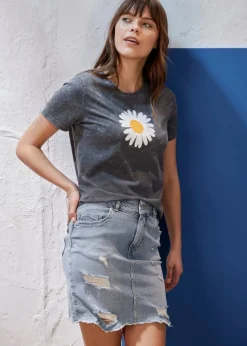 bonprix Shirts & Tops|Nachhaltigere Materialien^T-Shirt aus reiner Bio-Baumwolle grau bedruckt