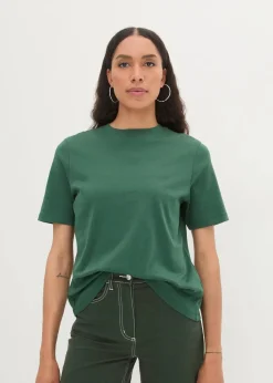 bonprix Shirts & Tops|Basics^T-Shirt aus reiner schwerer Bio-Baumwolle dunkelgrün