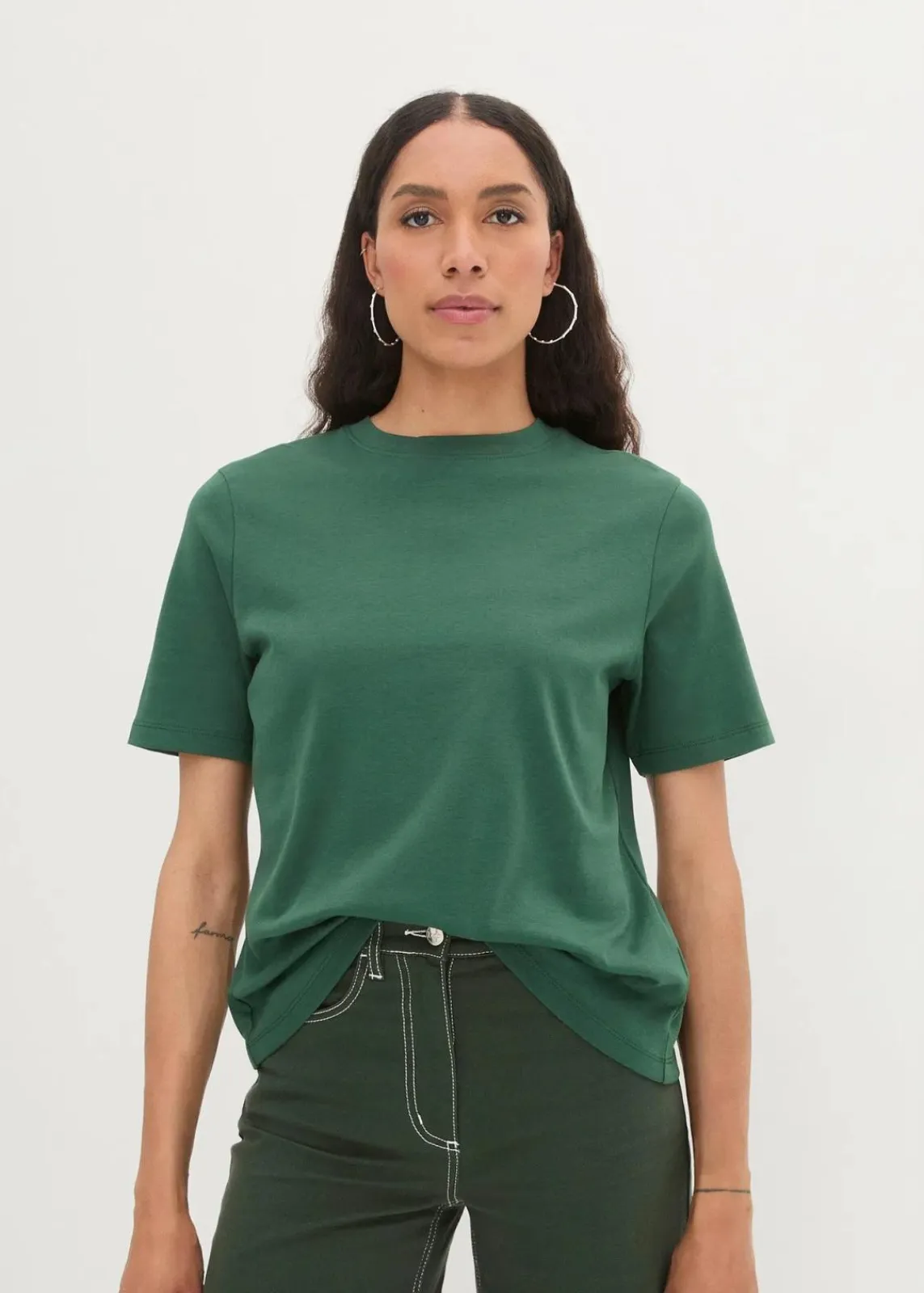 bonprix Shirts & Tops|Basics^T-Shirt aus reiner schwerer Bio-Baumwolle dunkelgrün