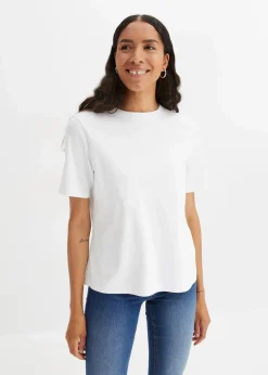 bonprix Shirts & Tops|Basics^T-Shirt aus reiner schwerer Bio-Baumwolle weiß