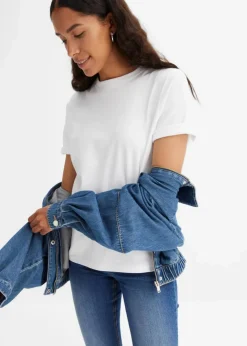 bonprix Shirts & Tops|Basics^T-Shirt aus reiner schwerer Bio-Baumwolle weiß