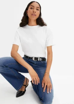 bonprix Shirts & Tops|Basics^T-Shirt aus reiner schwerer Bio-Baumwolle weiß