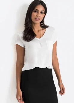 bonprix Basics|Shirts & Tops^T-Shirt aus softer Viskose weiß