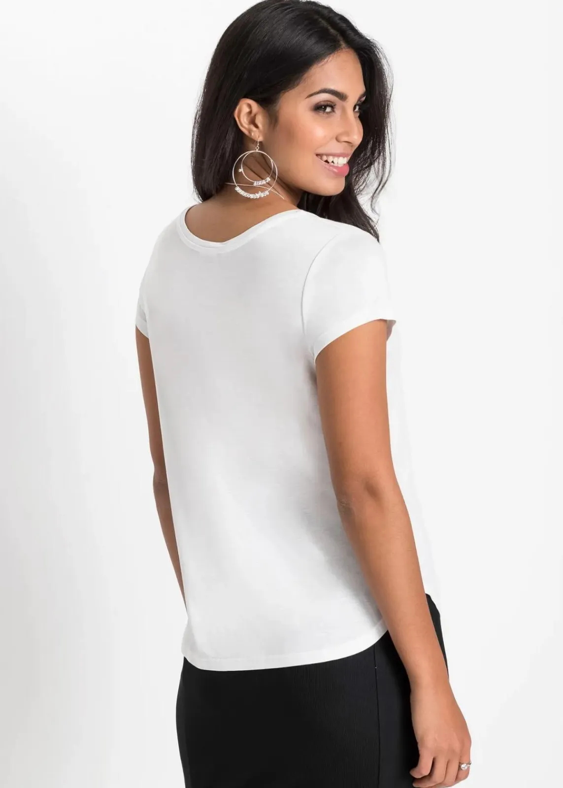 bonprix Basics|Shirts & Tops^T-Shirt aus softer Viskose weiß