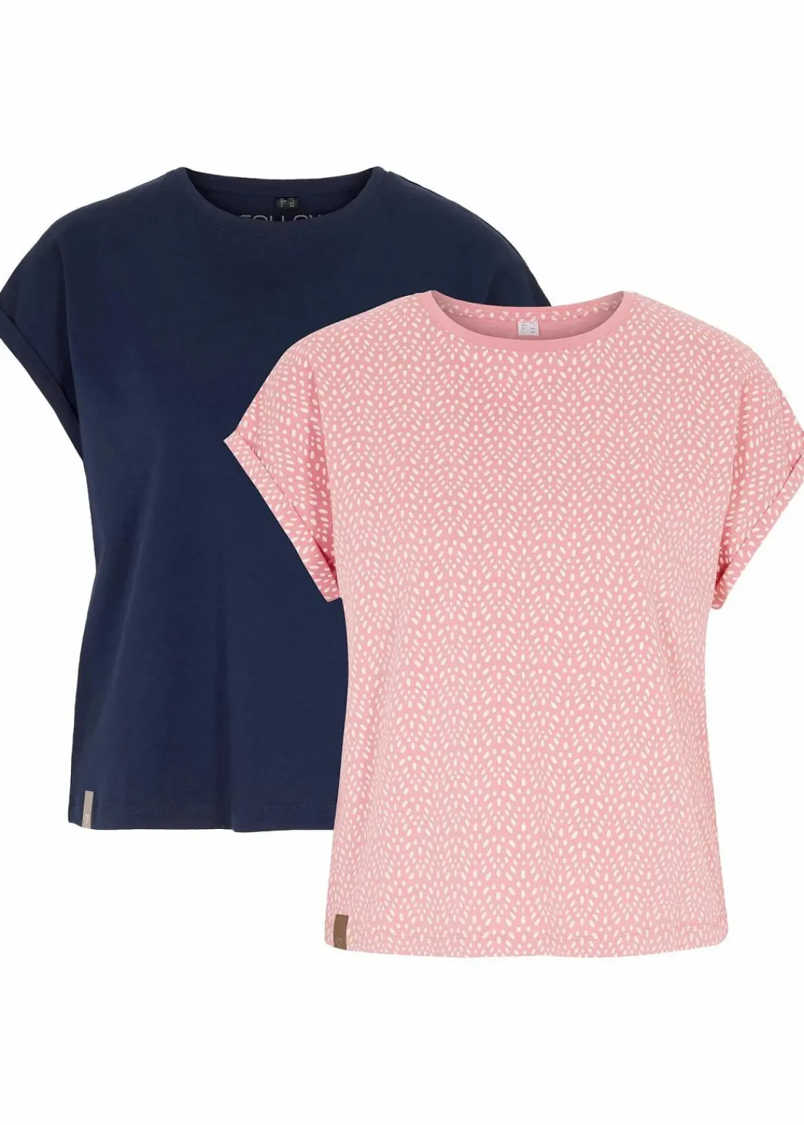 bonprix Shirts & Tops|Nachhaltigere Materialien^T-Shirt (2er Pack) rauchrose bedruckt + dunkelblau uni