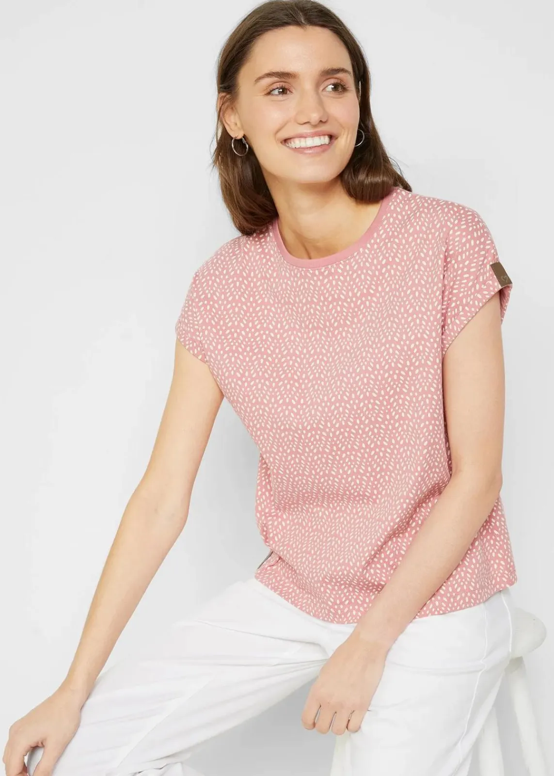 bonprix Shirts & Tops|Nachhaltigere Materialien^T-Shirt (2er Pack) rauchrose bedruckt + dunkelblau uni