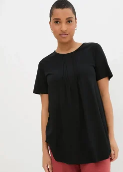 bonprix Shirts & Tops^T-Shirt in A-Linien-Form, kurzarm schwarz