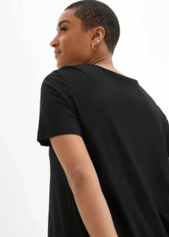 bonprix Shirts & Tops^T-Shirt in A-Linien-Form, kurzarm schwarz