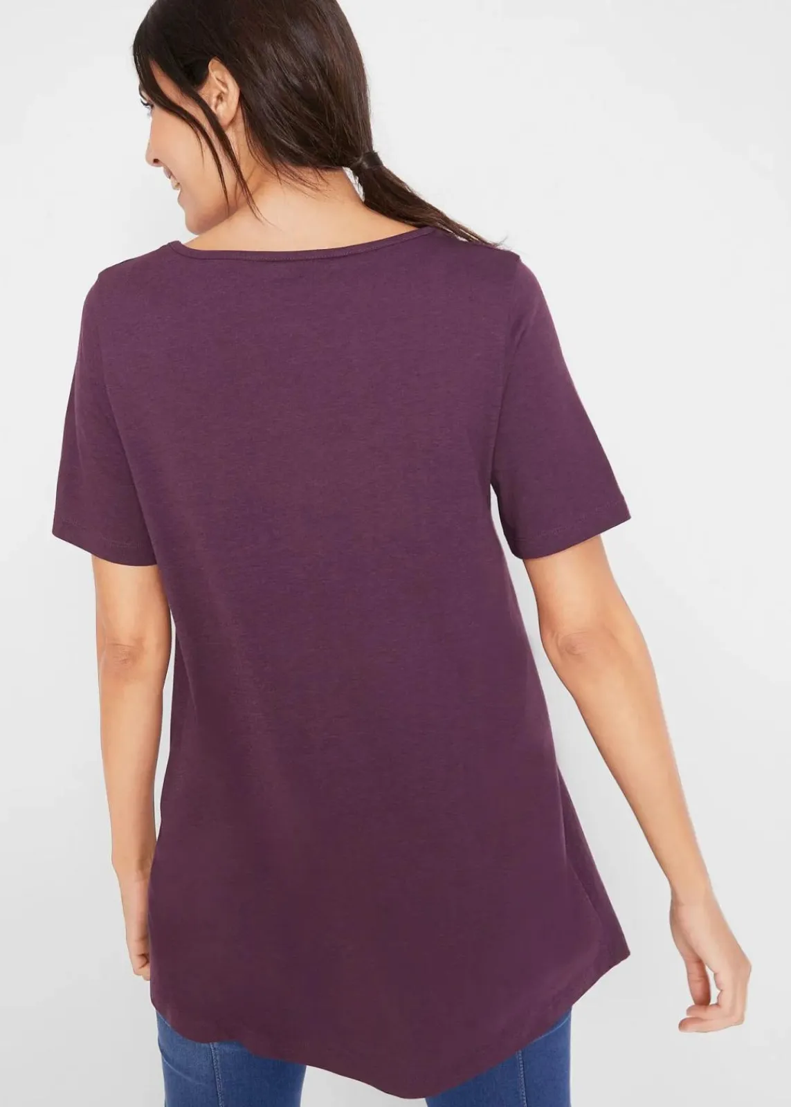 bonprix Shirts & Tops^T-Shirt in A-Linien-Form, kurzarm holunderbeere