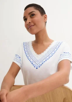 bonprix Shirts & Tops|Nachhaltigere Materialien^T-Shirt mit Bio-Baumwolle weiß bedruckt