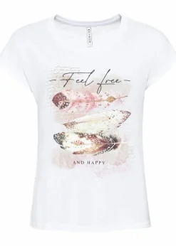 bonprix Shirts & Tops^T-Shirt mit Federdruck weiß bedruckt