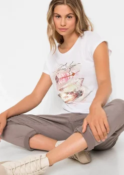 bonprix Shirts & Tops^T-Shirt mit Federdruck weiß bedruckt