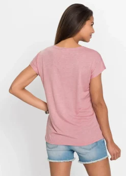 bonprix Shirts & Tops^T-Shirt mit Glitzerdruck rauchrose bedruckt