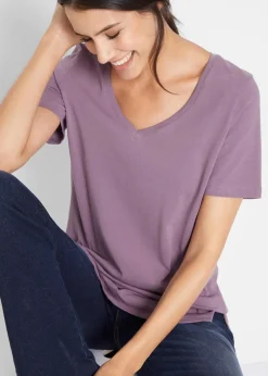 bonprix Bekleidung·Röcke|Basics^T-Shirt mit reiner Bio-Baumwolle mattlavendel