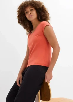 bonprix Nachhaltigere Materialien|Shirts & Tops^T-Shirt mit reiner Bio-Baumwolle zimtrot