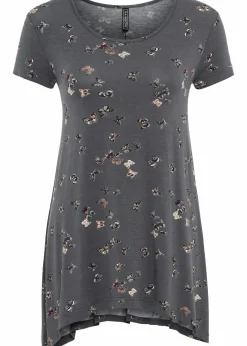 bonprix Shirts & Tops^T-Shirt mit Schmetterlingen dunkelgrau bedruckt