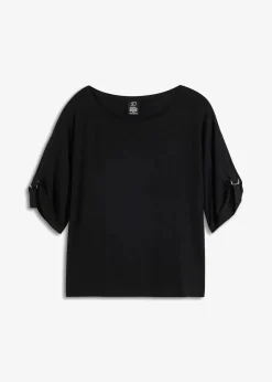 bonprix Shirts & Tops|Nachhaltigere Materialien^T-Shirt mit U-Boot-Ausschnitt schwarz