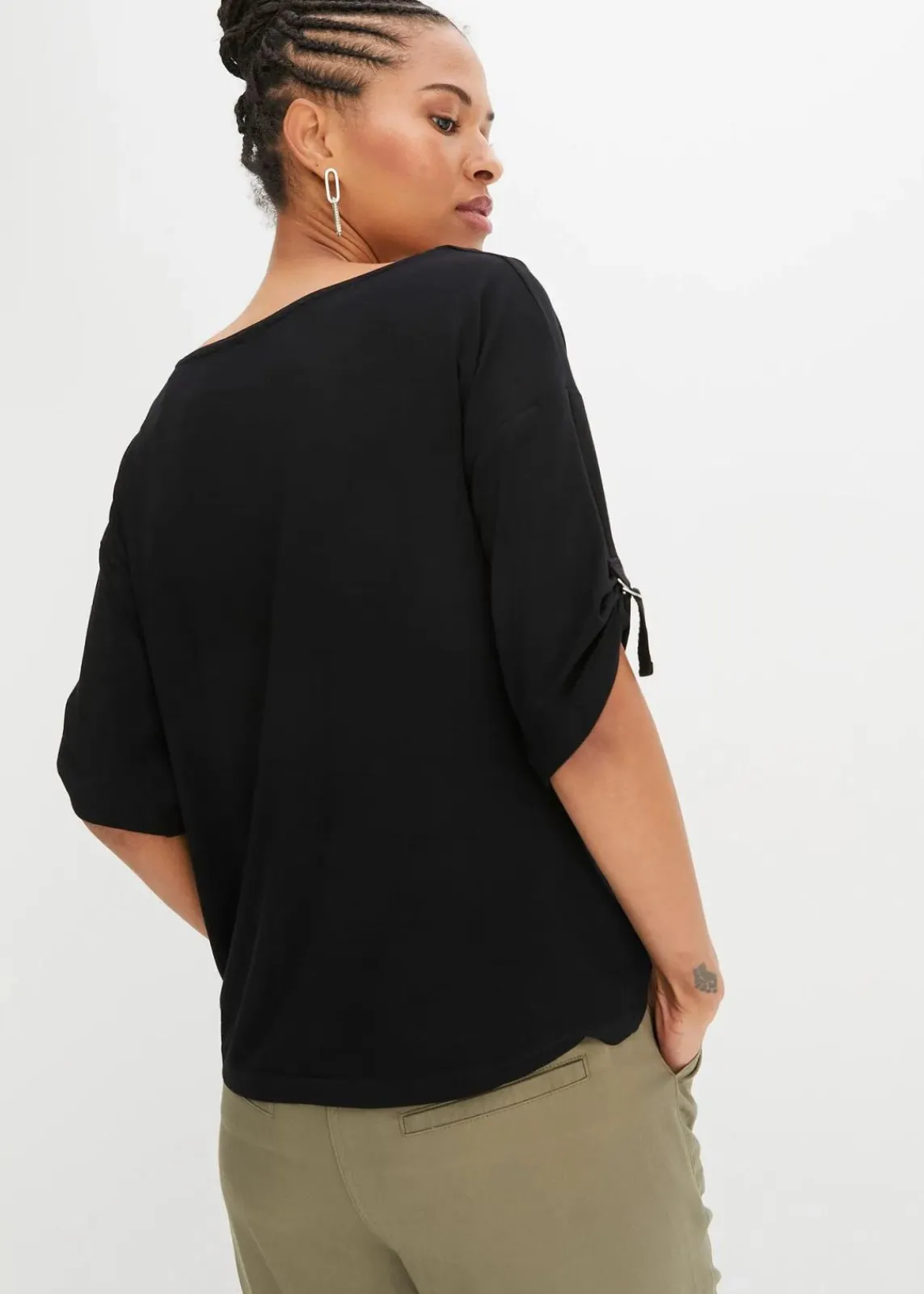 bonprix Shirts & Tops|Nachhaltigere Materialien^T-Shirt mit U-Boot-Ausschnitt schwarz
