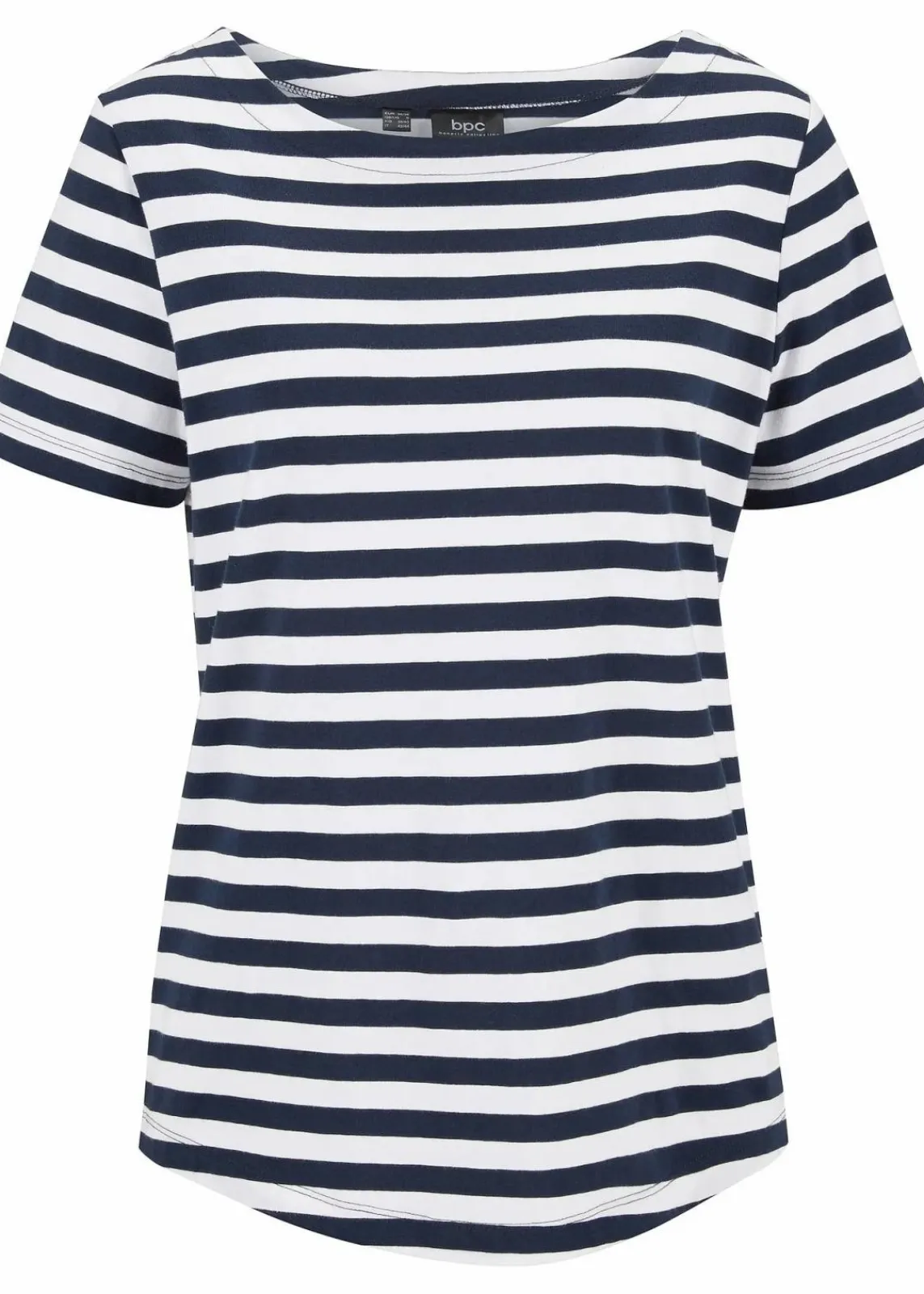 bonprix Bekleidung·Röcke|Basics^T-Shirt mit U-Boot-Ausschnitt weiß/dunkelblau gestreift