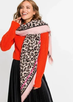 bonprix Schals & Tücher|Schuhe & Accessoires In Spezialgrößen·Tücher & Ponchos^Tuch rosa leo bedruckt
