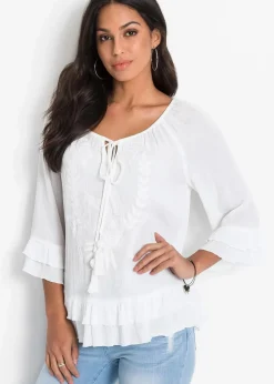 bonprix Nachhaltigere Materialien|Blusen & Tuniken^Tunika aus softer Viskose wollweiß