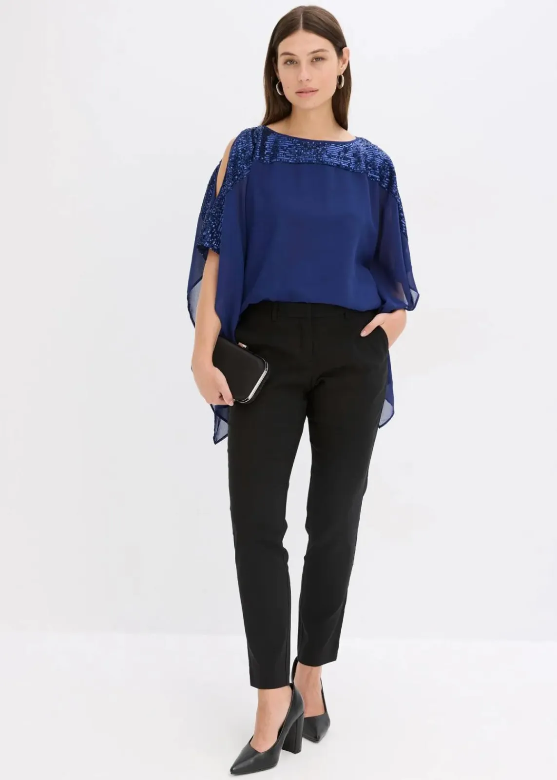 bonprix Blusen & Tuniken|Festliche Mode^Tunika mit Pailletten mitternachtsblau