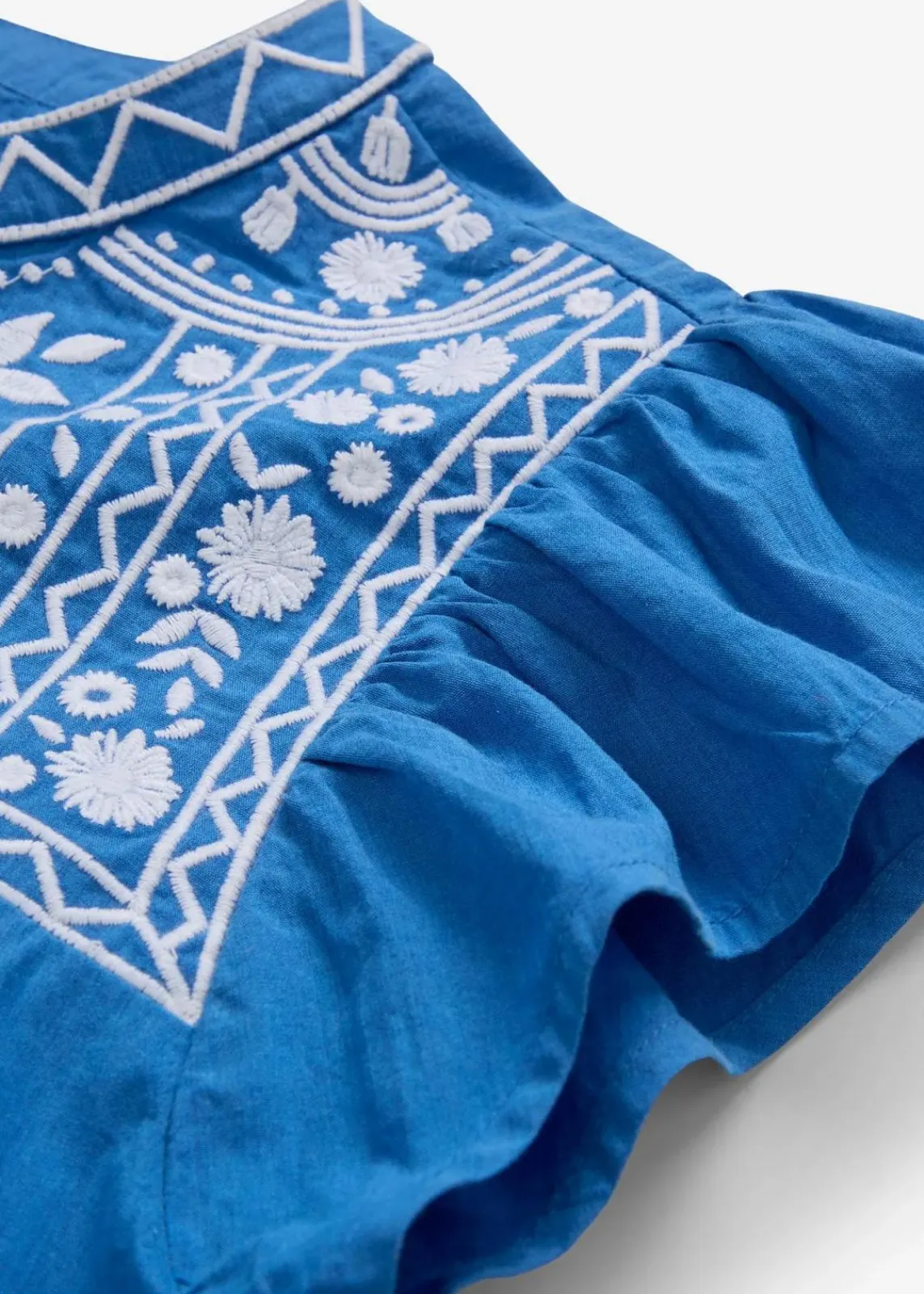 bonprix Bekleidung·Jacken & Mäntel|Premium^Tunika mit Seidenanteil und Stickerei gletscherblau