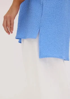 bonprix Bekleidung·Jacken & Mäntel|Blusen & Tuniken^Tunika mit Struktur und Spitzenband mittelblau