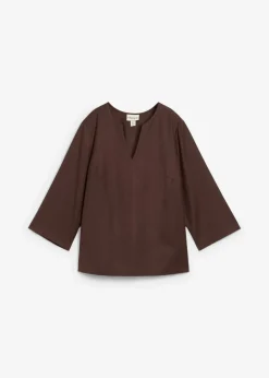 bonprix Blusen & Tuniken|Bekleidung·Jacken & Mäntel^Tunika mit Wolle dunkelbraun