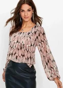 bonprix Bekleidung·Jacken & Mäntel|Blusen & Tuniken^Tunikabluse vintagerosa bedruckt