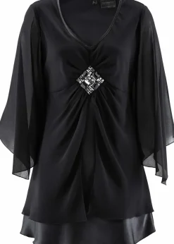 bonprix Bekleidung·Jacken & Mäntel|Festliche Mode^Tunikabluse schwarz