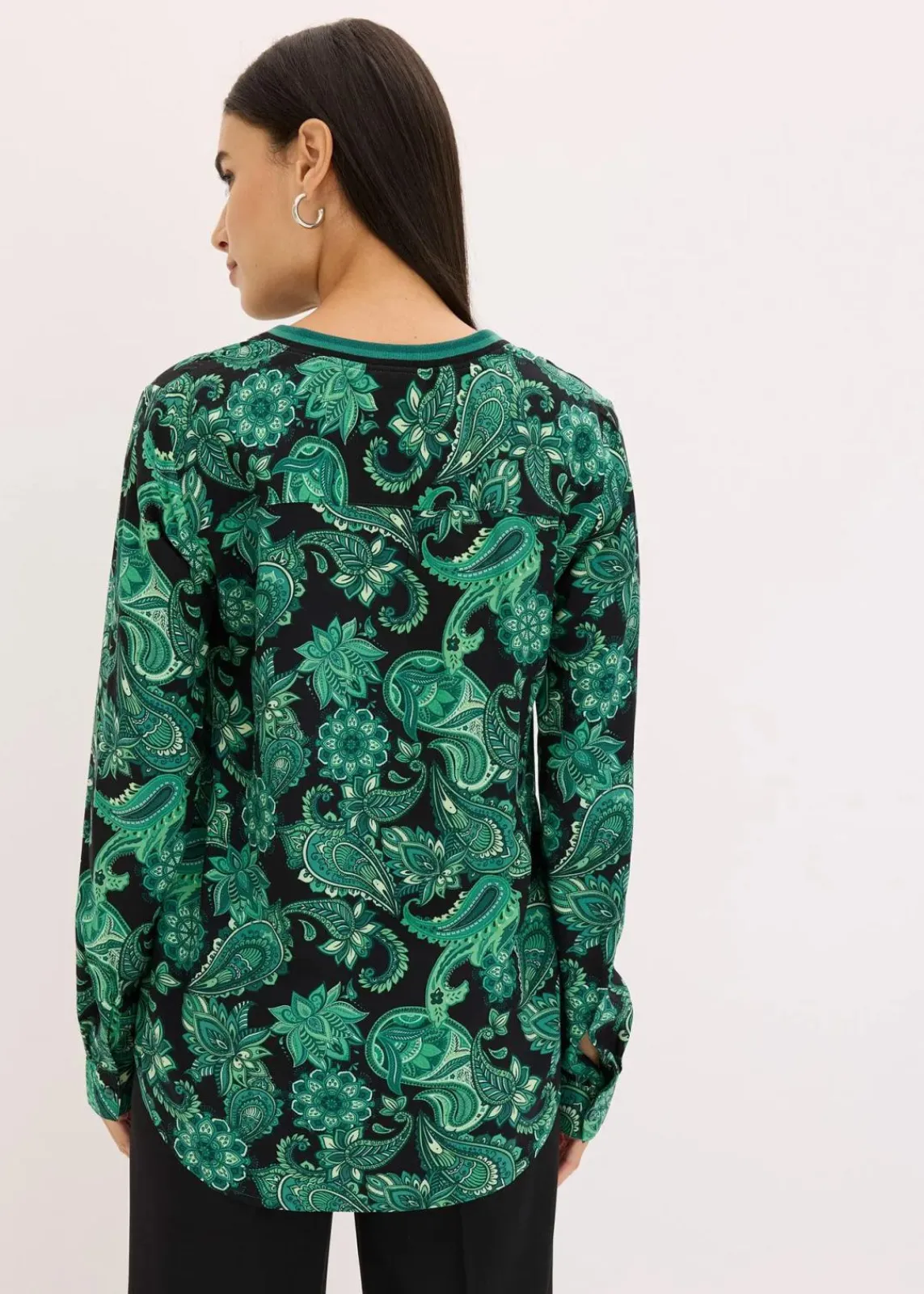 bonprix Blusen & Tuniken|Nachhaltigere Materialien^Tunikabluse aus fließender Viskose grün paisley