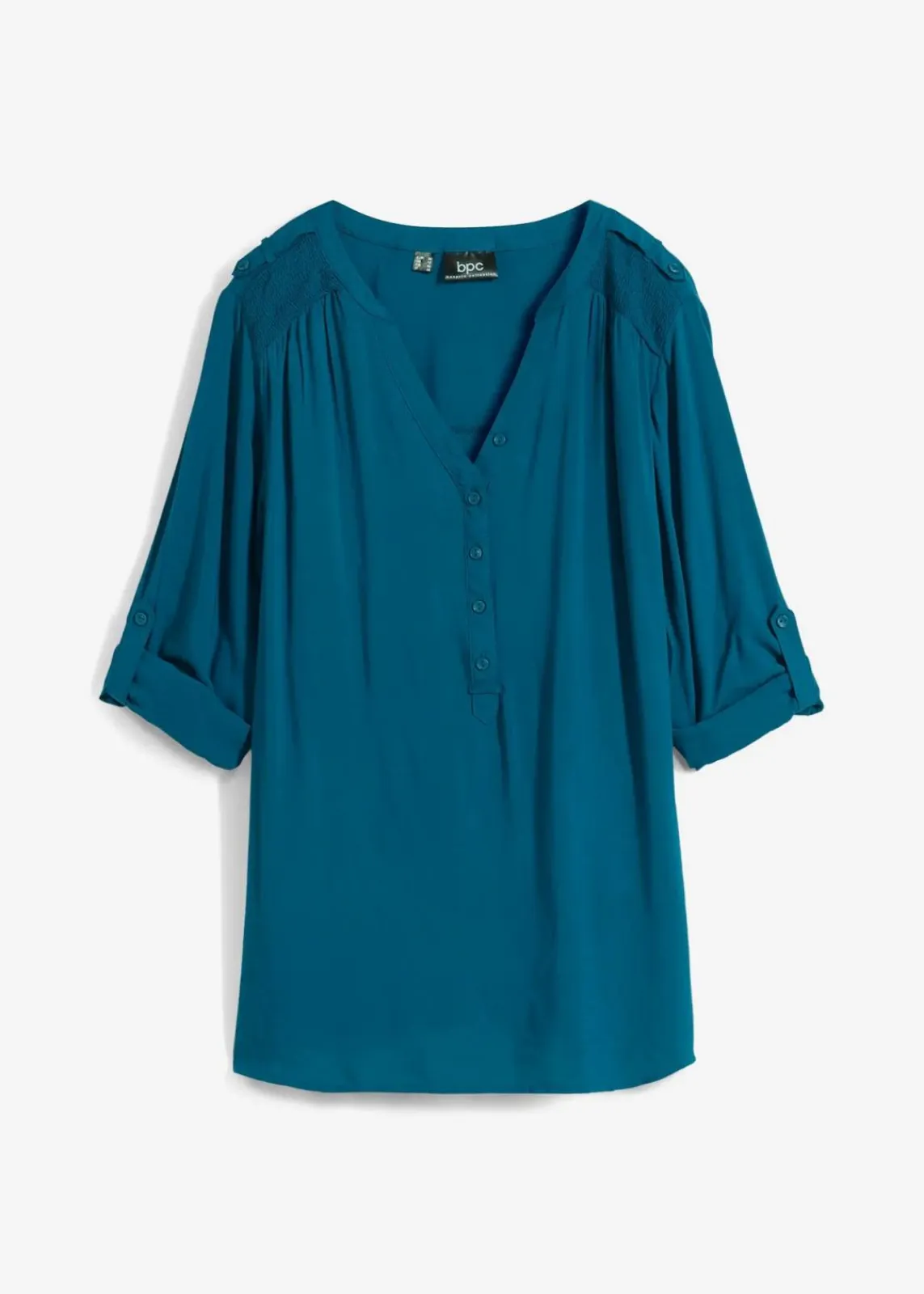 bonprix Bekleidung·Jacken & Mäntel|Nachhaltigere Materialien^Tunikabluse aus softer Viskose blaupetrol