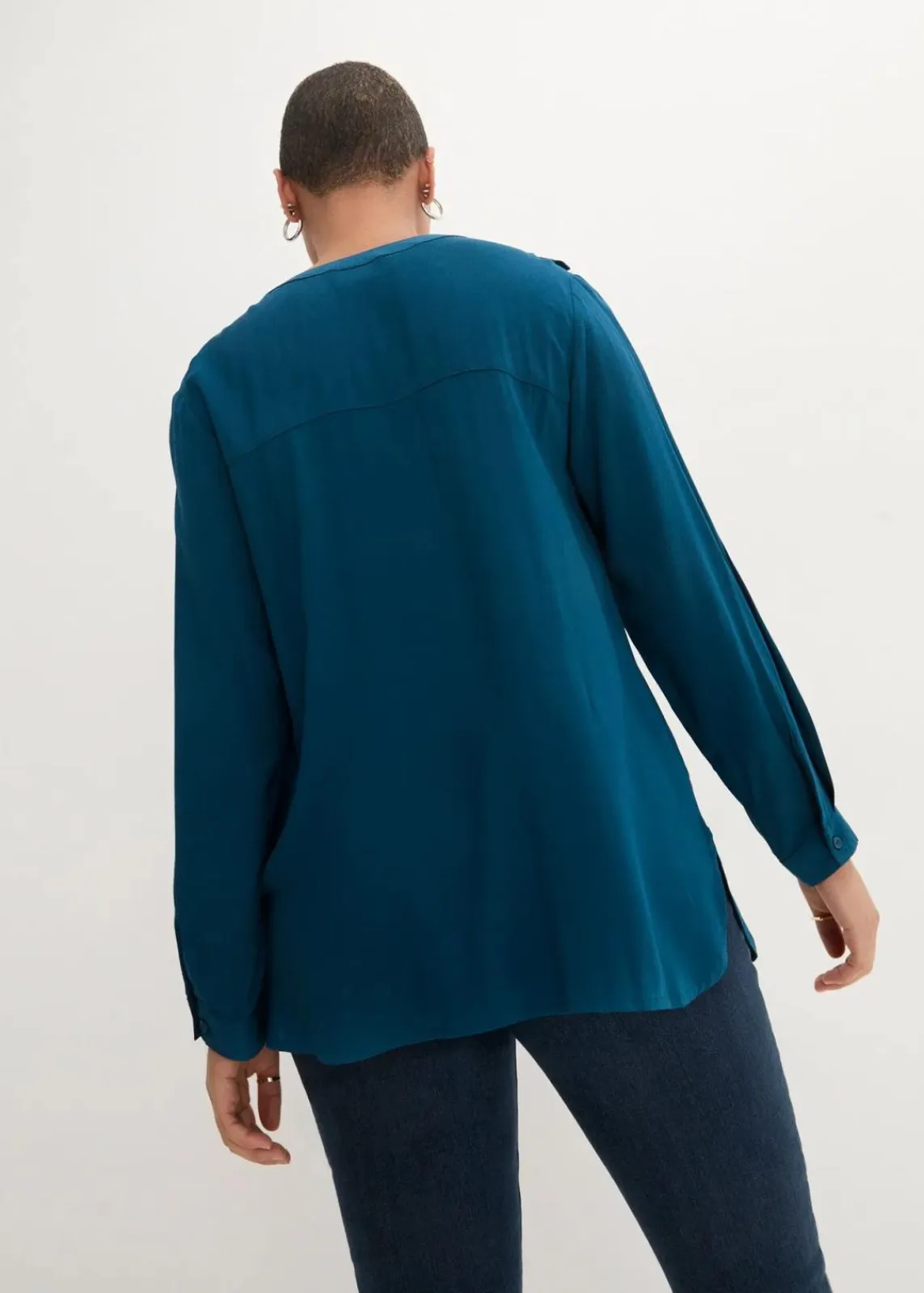 bonprix Bekleidung·Jacken & Mäntel|Nachhaltigere Materialien^Tunikabluse aus softer Viskose blaupetrol