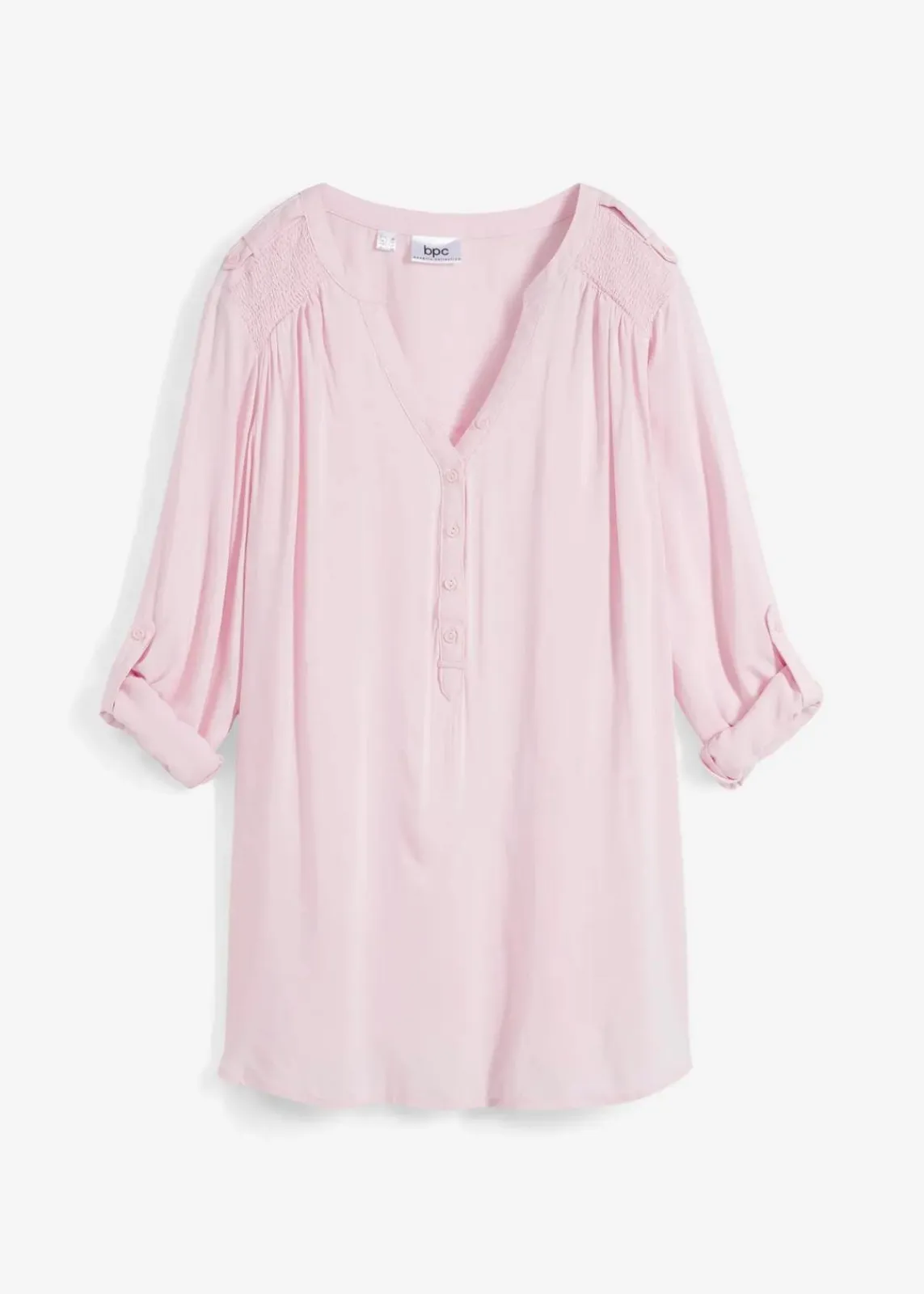 bonprix Blusen & Tuniken|Nachhaltigere Materialien^Tunikabluse aus softer Viskose puderrosa