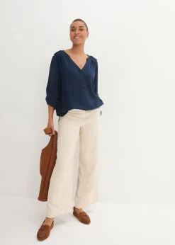bonprix Blusen & Tuniken|Nachhaltigere Materialien^Tunikabluse aus softer Viskose dunkelblau