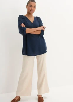 bonprix Blusen & Tuniken|Nachhaltigere Materialien^Tunikabluse aus softer Viskose dunkelblau