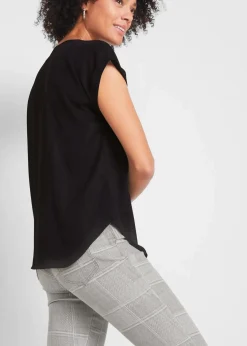 bonprix Blusen & Tuniken|Bekleidung·Jacken & Mäntel^Tunikabluse Georgette schwarz