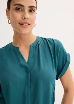 bonprix Blusen & Tuniken|Bekleidung·Jacken & Mäntel^Tunikabluse Georgette pfeffergrün