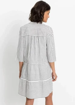 bonprix Kleider|Bekleidung·Pullover & Strickjacken^Tunika-Kleid schwarz / weiß gestreift